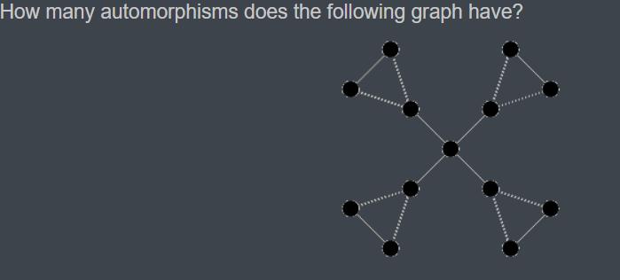 How many automorphisms does the following graph have?