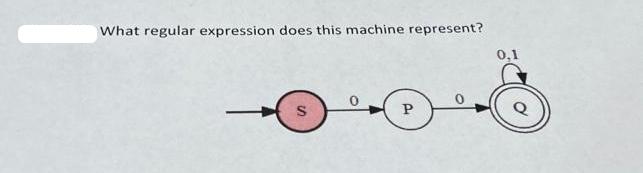 What regular expression does this machine represent? S 0 P 0,1