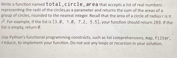 Write a function named total_circle_area that accepts a list of real numbers representing the radii of the