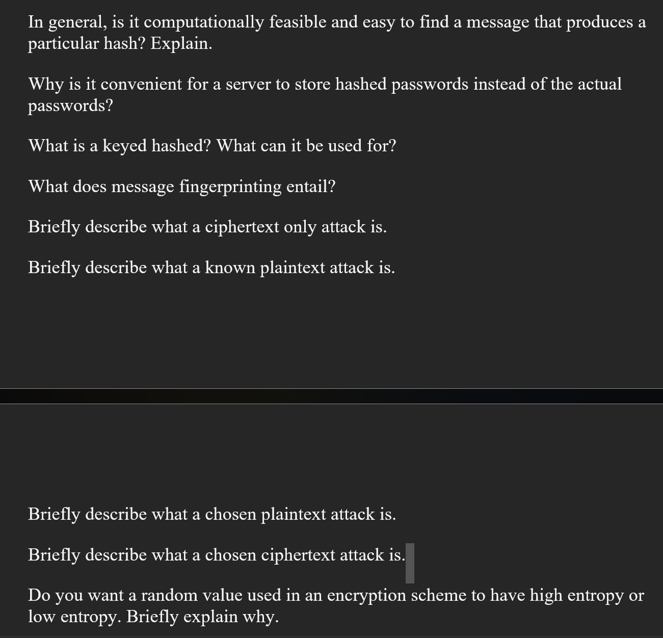 In general, is it computationally feasible and easy to find a message that produces a particular hash?