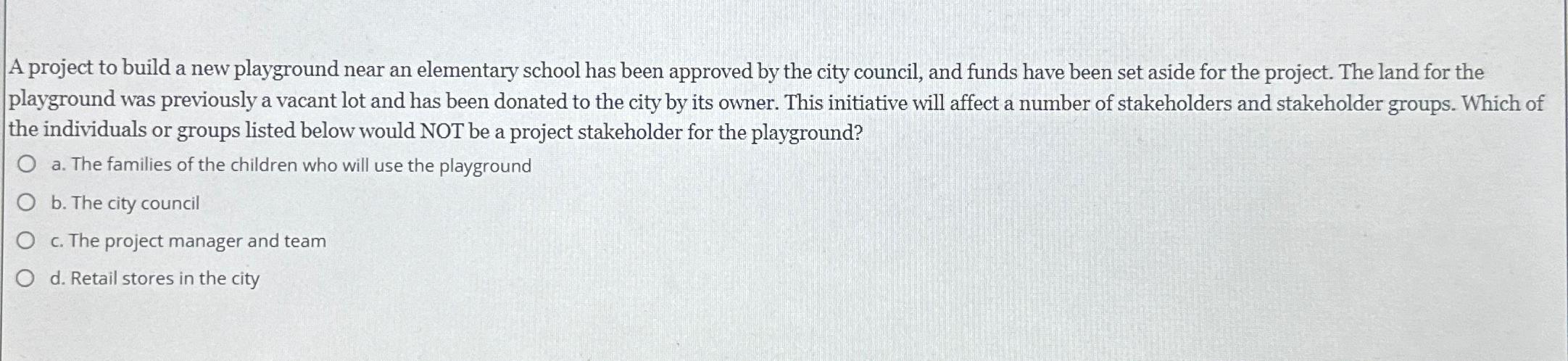 A project to build a new playground near an elementary school has been approved by the city council, and