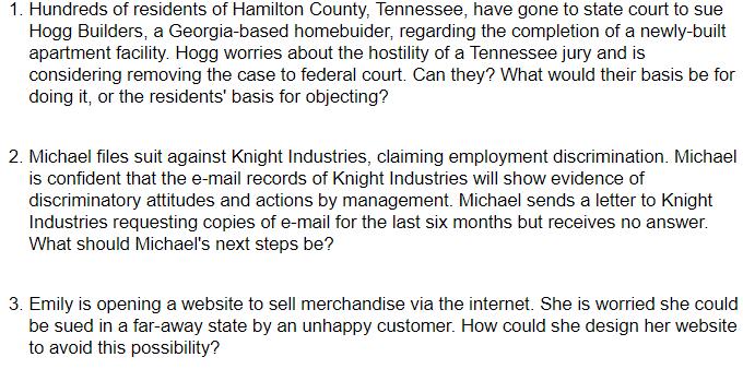 1. Hundreds of residents of Hamilton County, Tennessee, have gone to state court to sue Hogg Builders, a