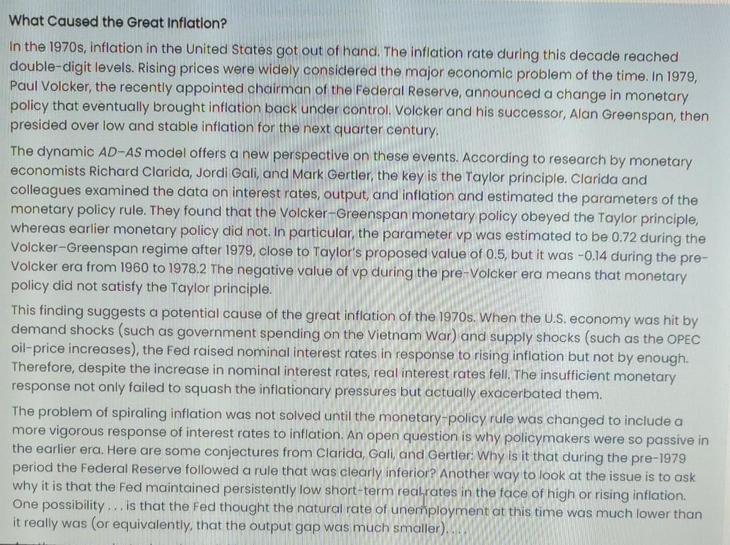 What Caused the Great Inflation? In the 1970s, inflation in the United States got out of hand. The inflation