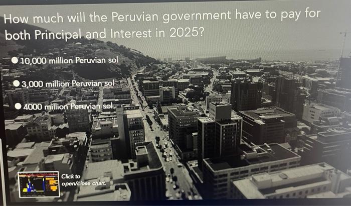 How much will the Peruvian government have to pay for both Principal and Interest in 2025? 10,000 million
