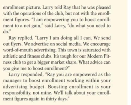 enrollment picture. Larry told Ray that he was pleased with the operations of the club, but not with the