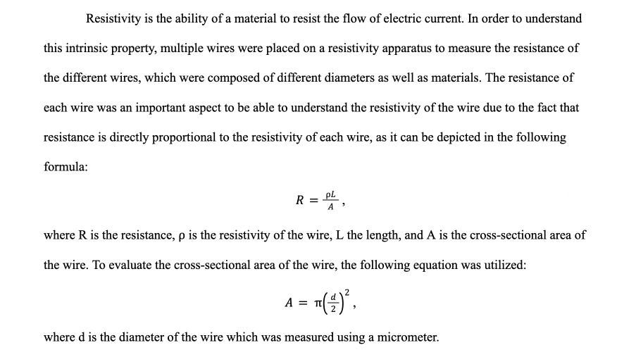 Resistivity is the ability of a material to resist the flow of electric current. In order to understand this