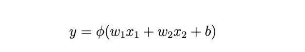 y = $(wx1 + W2x2 + b)