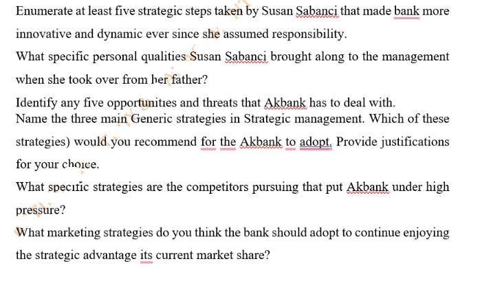 Enumerate at least five strategic steps taken by Susan Sabanci that made bank more innovative and dynamic