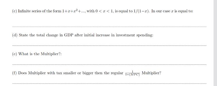 (c) Infinite series of the form 1+2++..., with 0