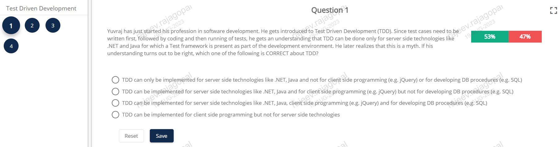 Test Driven Development 1 4 2 3 Yuvraj has just stav.rajagopai Driven Development (TDD). Since test cases