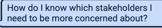 How do I know which stakeholders I need to be more concerned about?