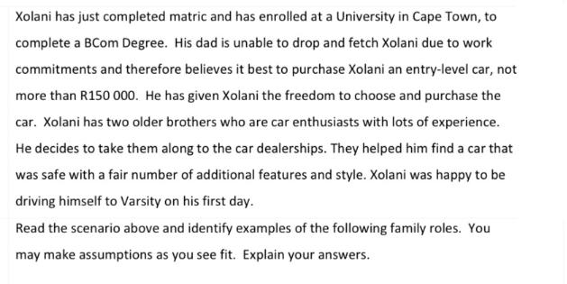 Xolani has just completed matric and has enrolled at a University in Cape Town, to complete a BCom Degree.