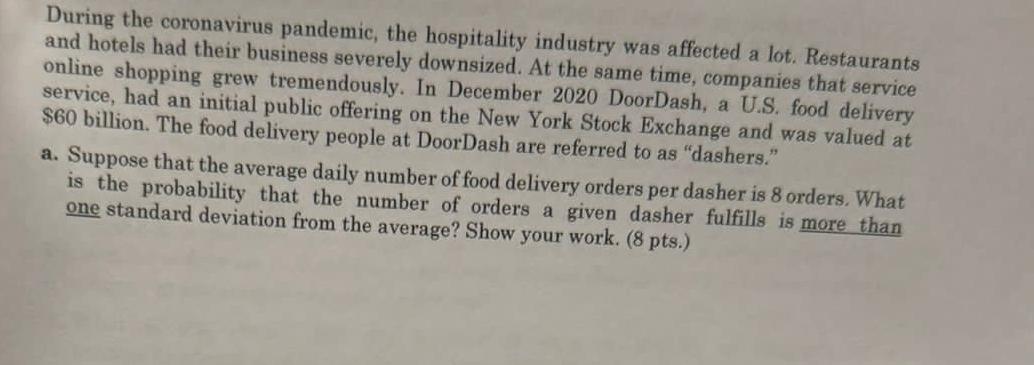 During the coronavirus pandemic, the hospitality industry was affected a lot. Restaurants and hotels had
