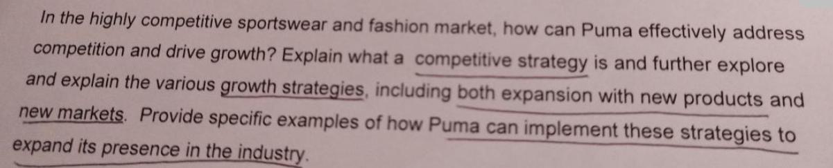 In the highly competitive sportswear and fashion market, how can Puma effectively address competition and