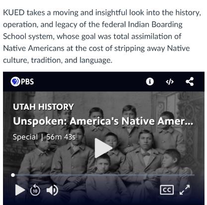 KUED takes a moving and insightful look into the history, operation, and legacy of the federal Indian
