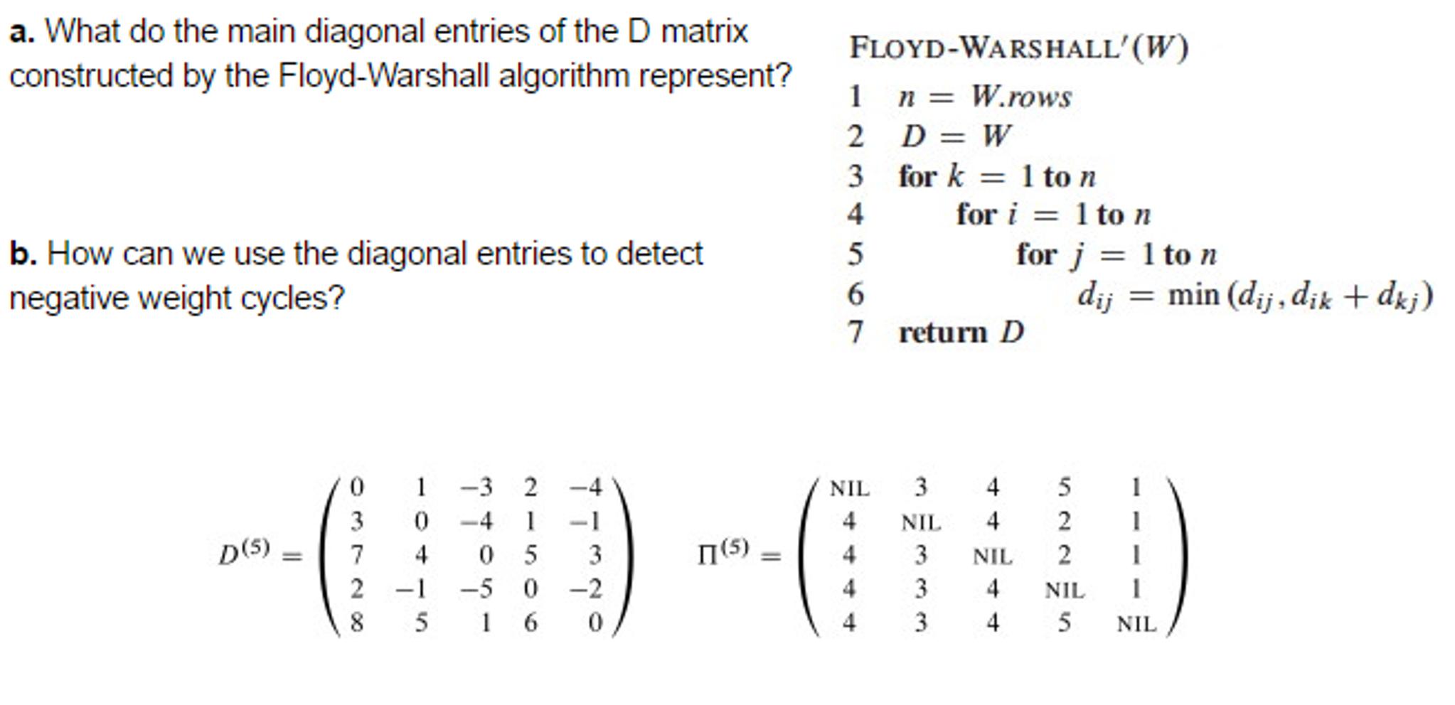 What do the main diagonal entries of the D matrix