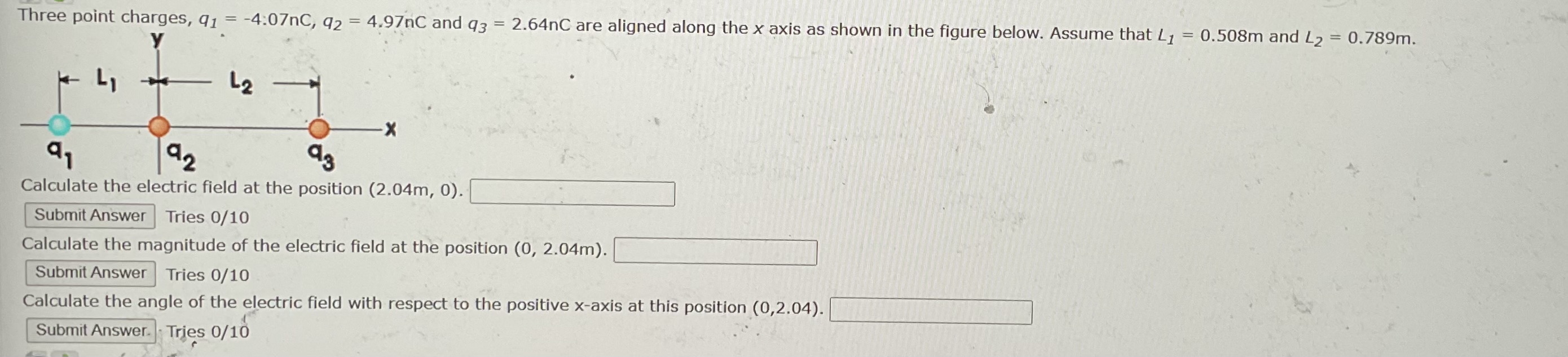 [solved] Three Point Charges Q1 4 07nc Q2 4 Solutioninn