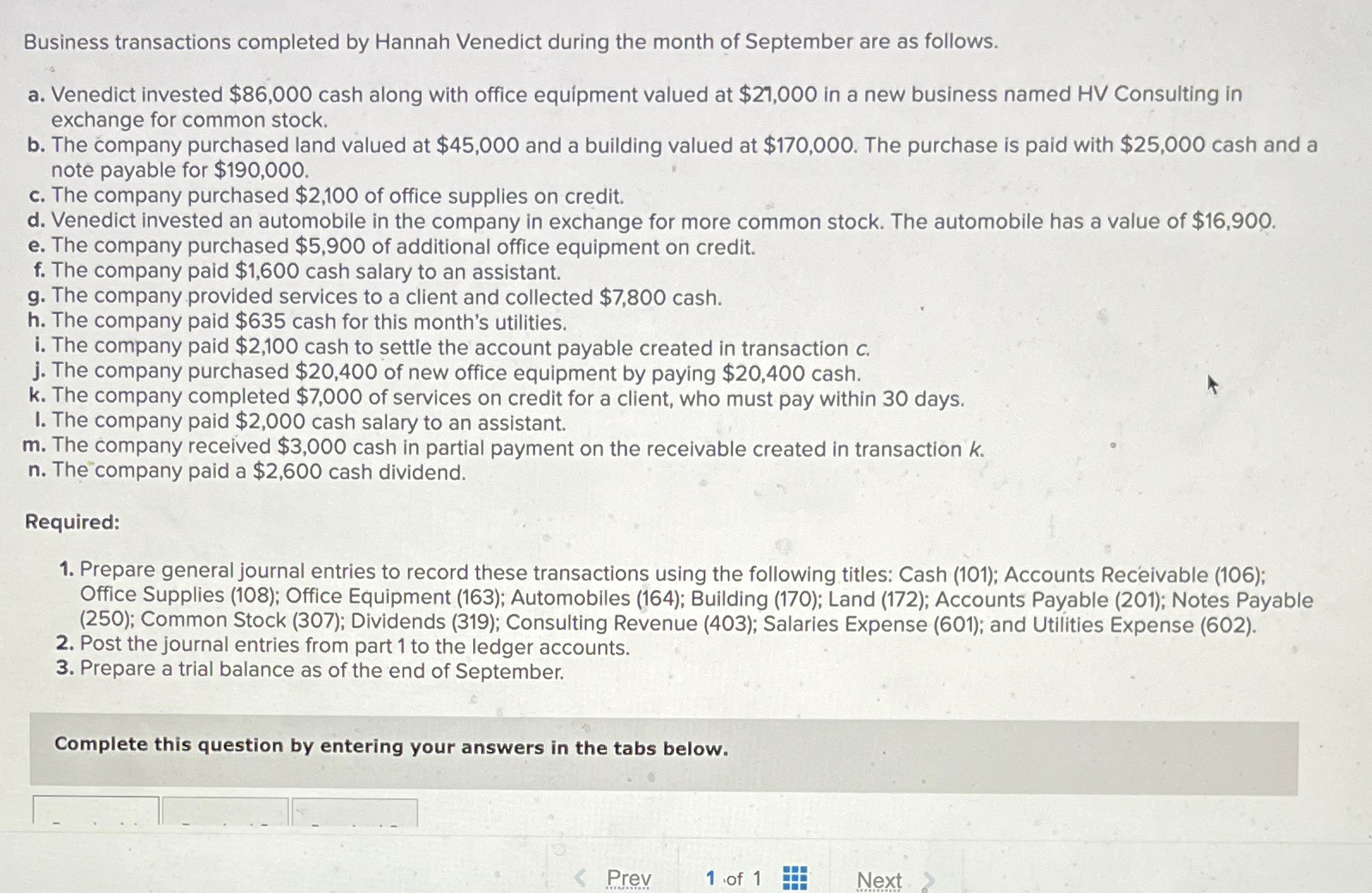 [Solved] Business transactions completed by Hannah | SolutionInn