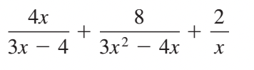 4x 8 2 + + 3x-4 3x - 4x X