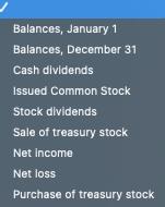 Balances, January 1 Balances, December 31 Cash dividends Issued Common Stock Stock dividends Sale of treasury stock Net incom