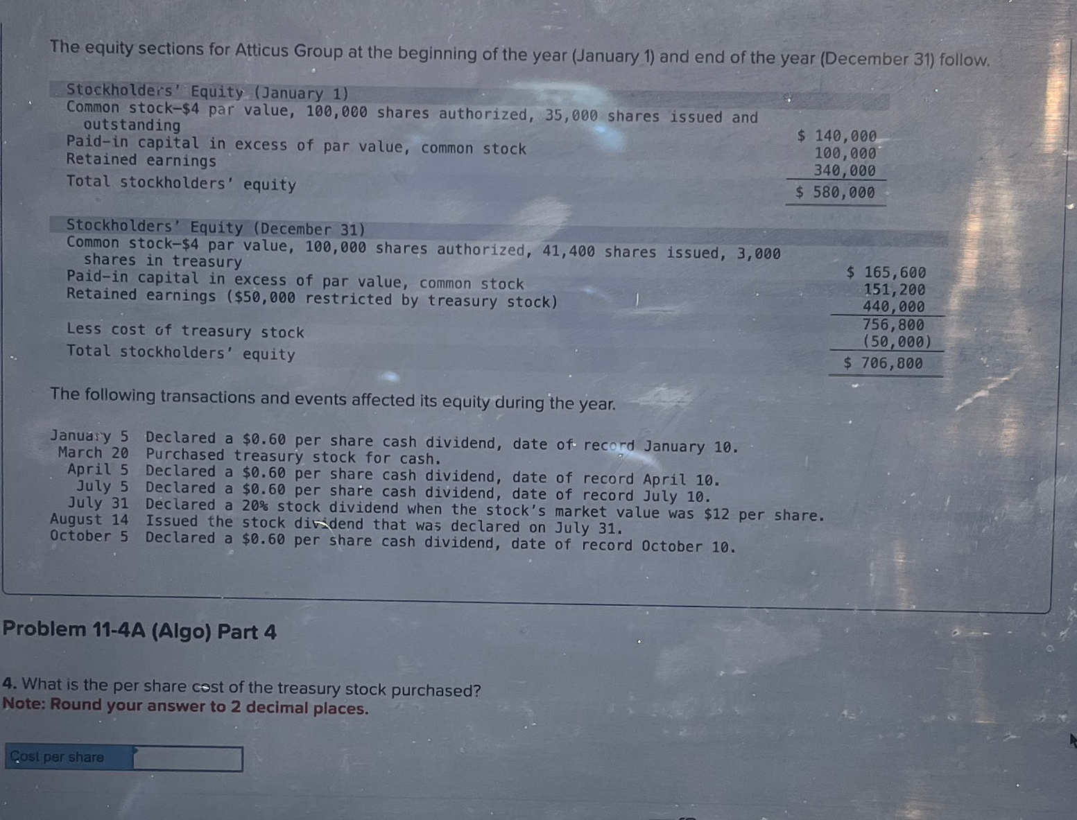 [Solved] The equity sections for Atticus Group at SolutionInn