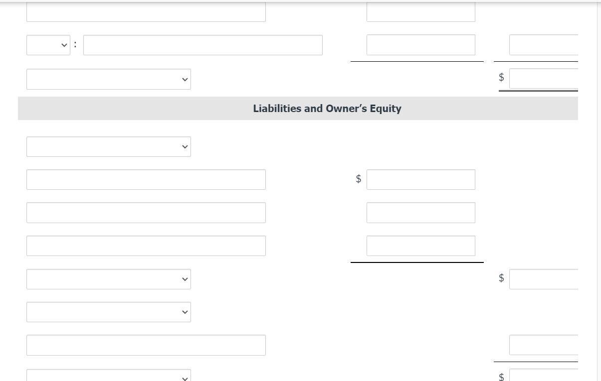 $ Liabilities and Owners Equity $$ 