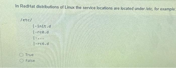 In RedHat distributions of Linux the service locations are located under /etc, for example: /etc/ l-init.d