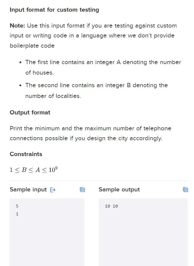 Input format for custom testing Note: Use this input format if you are testing against custom input or