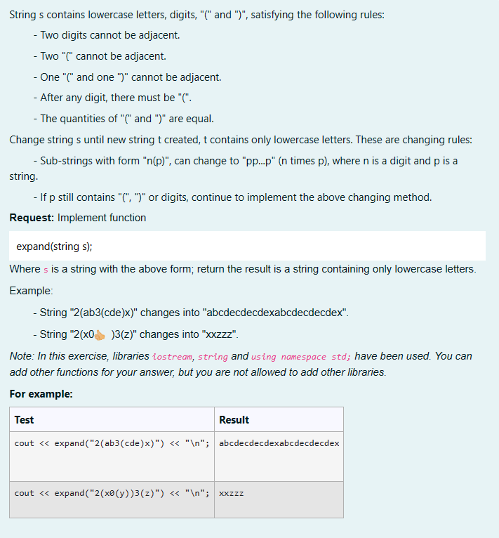 String s contains lowercase letters, digits, 