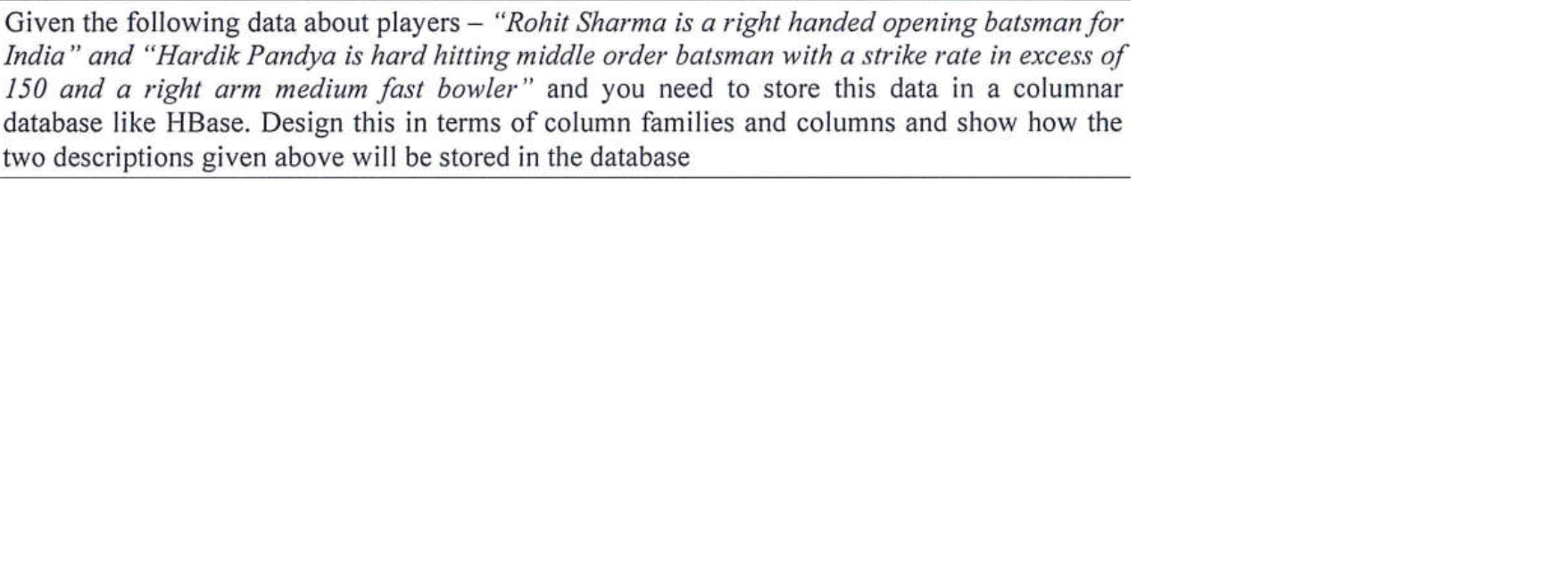 Given the following data about players 