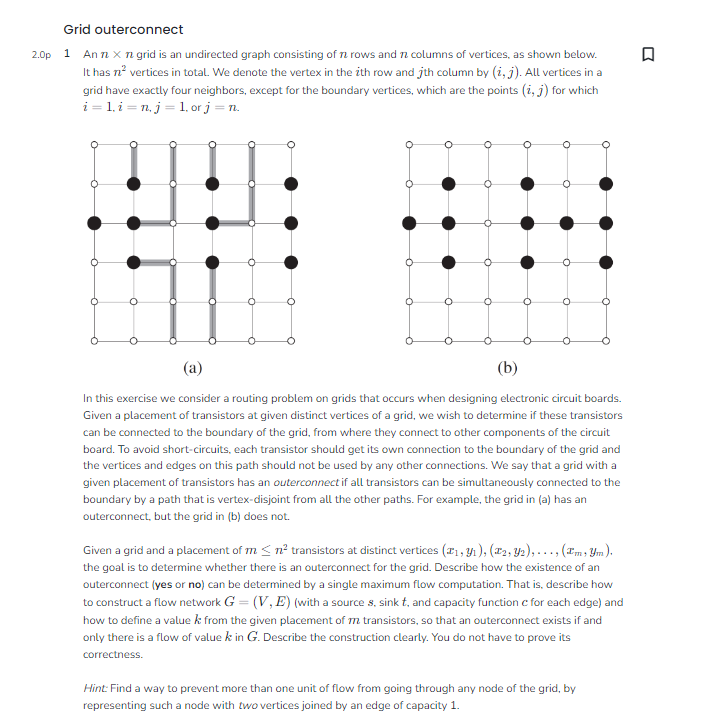 2.0p Grid outerconnect 1 An n x n grid is an undirected graph consisting of 72 rows and 72 columns of