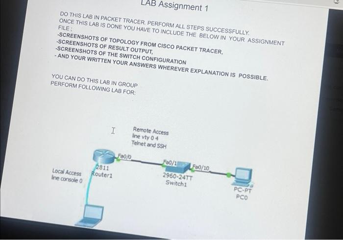 AB Assignment 1 DO THIS LAB IN PACKET TRACER PERFORM ALL STEPS SUCCESSFULLY. ONCE THIS LAB IS DONE YOU HAVE