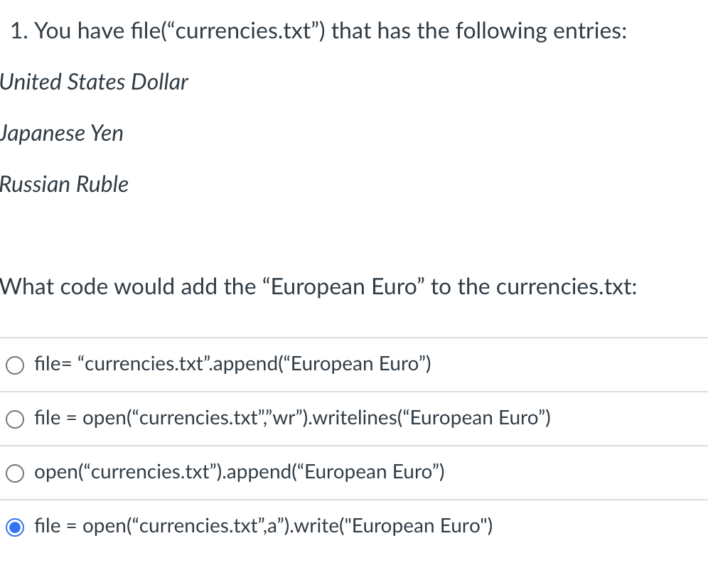 1. You have United States Dollar file(