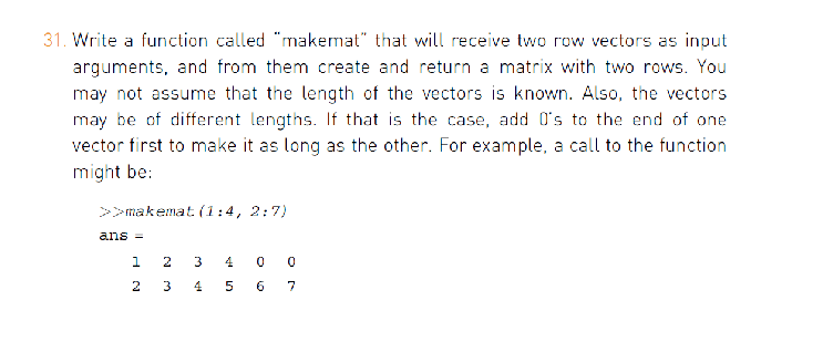 31. Write a function called 