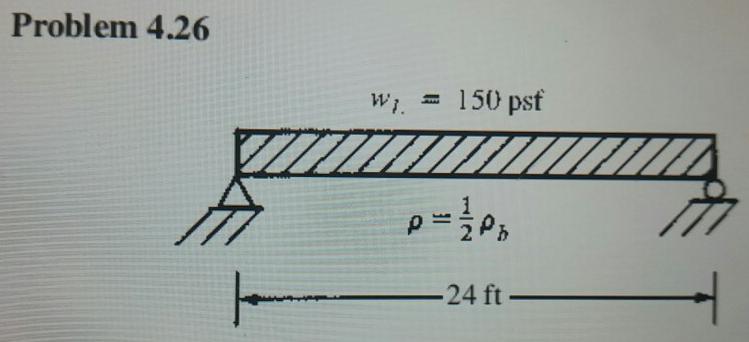Problem 4.26 W1. 150 psf -24 ft- 