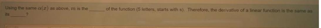 Using the same a(z) as above, m is the its of the