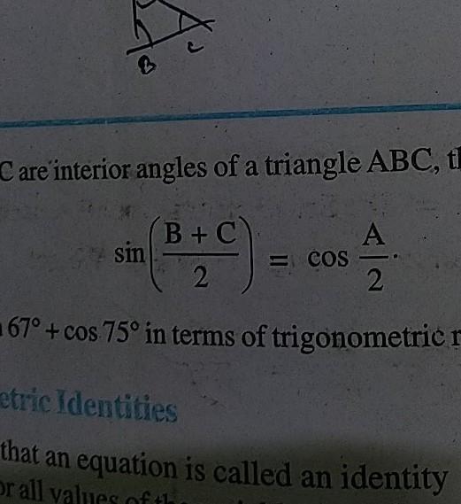 C are 'interior angles of a triangle ABC, ti B + C