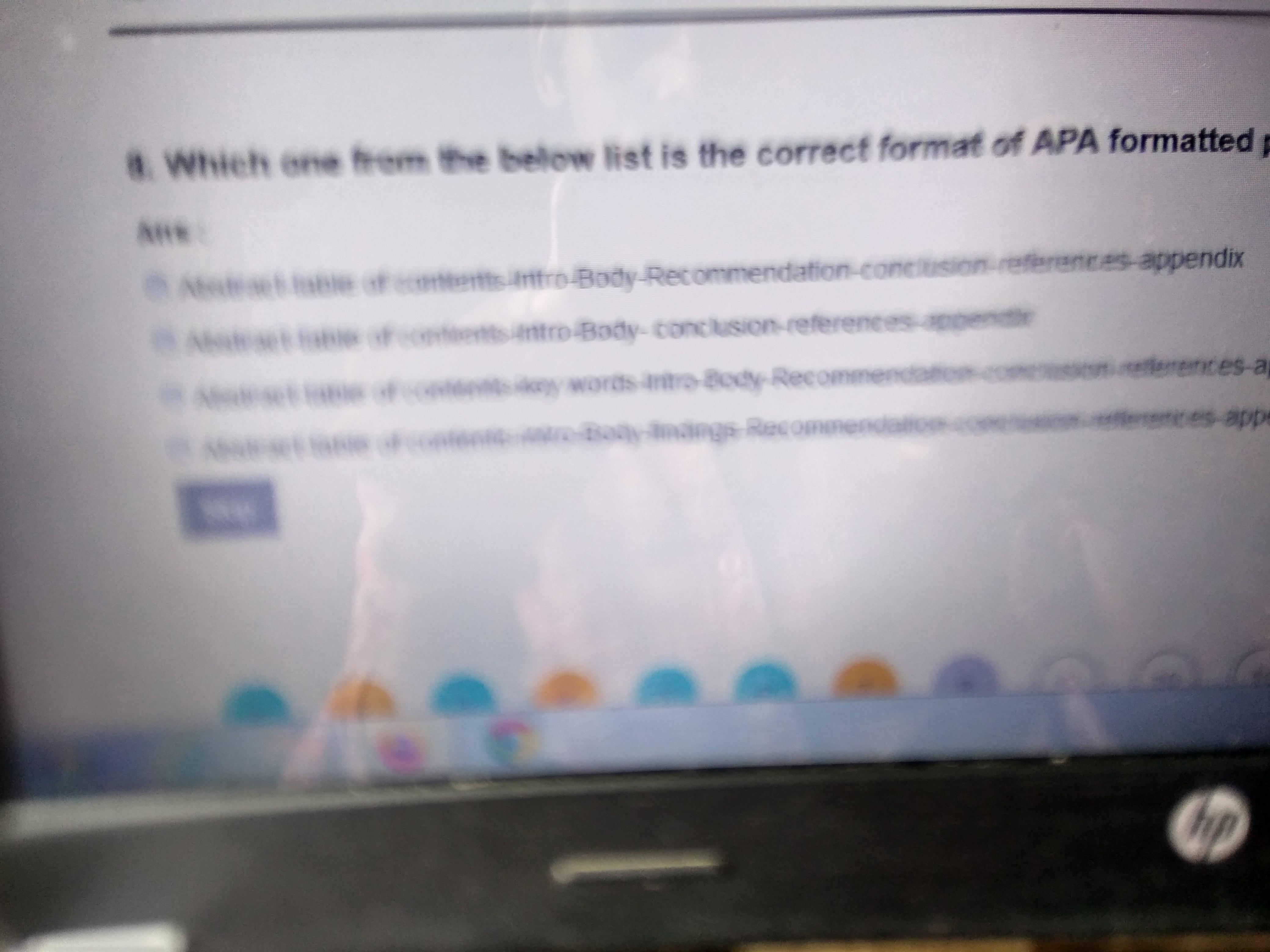 aWhich one from the below list is the correct format of APA
