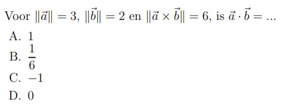 Voor ||a|| = 3, ||6|| = 2 en || x b|| =