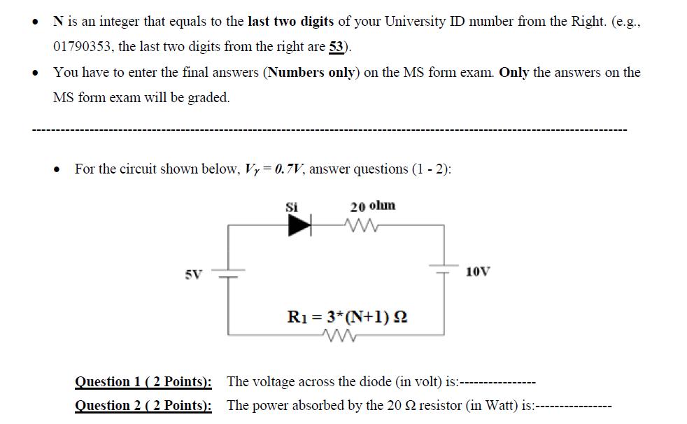 N is an integer that equals to the last two digits of