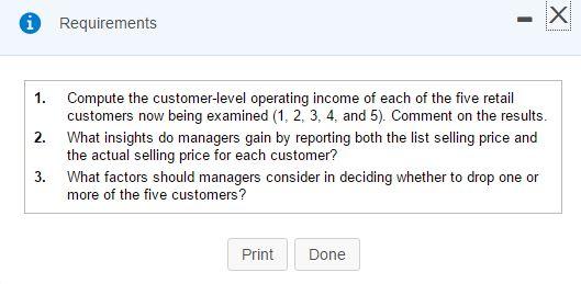 customers. It buys recycled paper at $12 per case and sells to