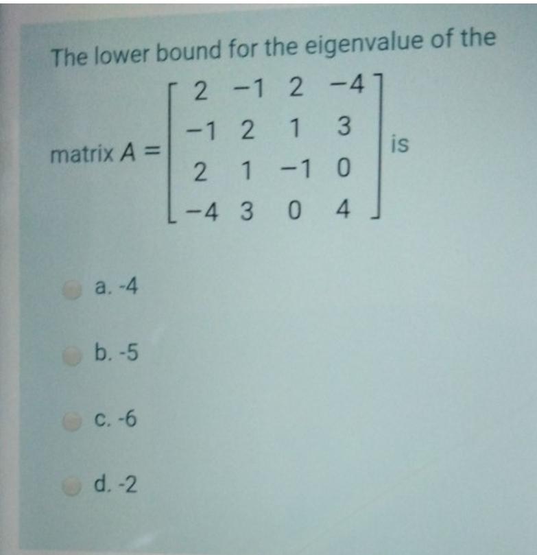 The lower bound for the eigenvalue of the 2 -1 2 -4