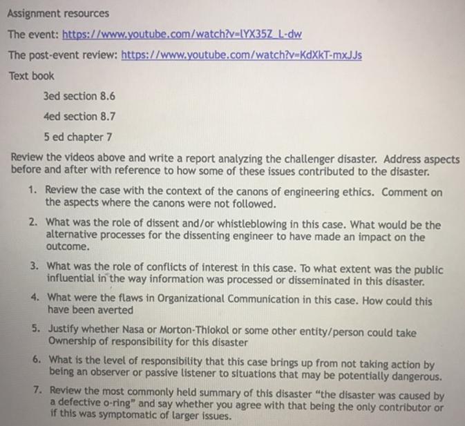 Assignment resources The event: https://www.youtube.com/watch?v=lYX35Z L-dw The post-event review: https://www.youtube.com/watch?v=KdXkT-mxJJs Text book