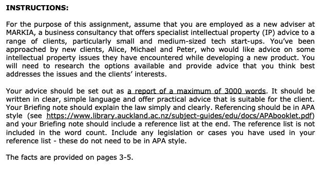 INSTRUCTIONS: For the purpose of this assignment, assume that you are employed as a new adviser at MARKIA, a business consult