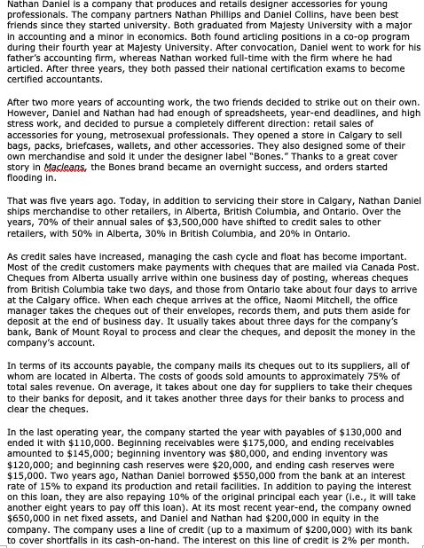 Nathan Daniel is a company that produces and retails designer accessories for young professionals. The company partners Natha