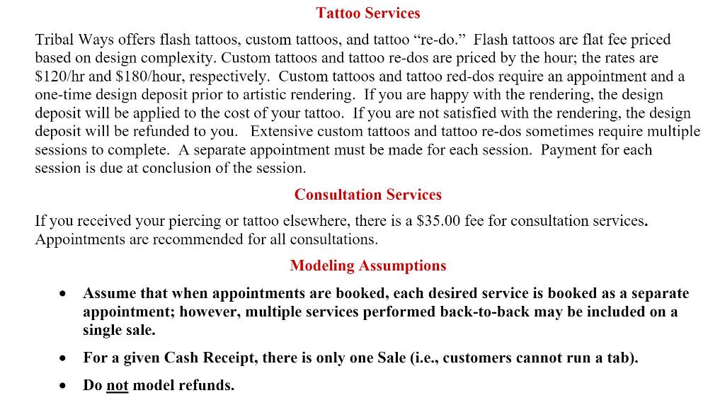 Tattoo Services Tribal Ways offers flash tattoos, custom tattoos, and tattoo “re-do.” Flash tattoos are flat fee priced based