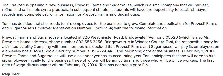 Toni Prevosti is opening a new business, Prevosti Farms and Sugarhouse, which is a small company that will harvest, refine, a