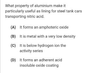 What property of aluminium make it particularly useful as lining for steel
