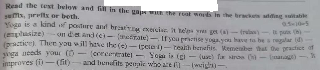 Read the text below and fill in the gaps with the root