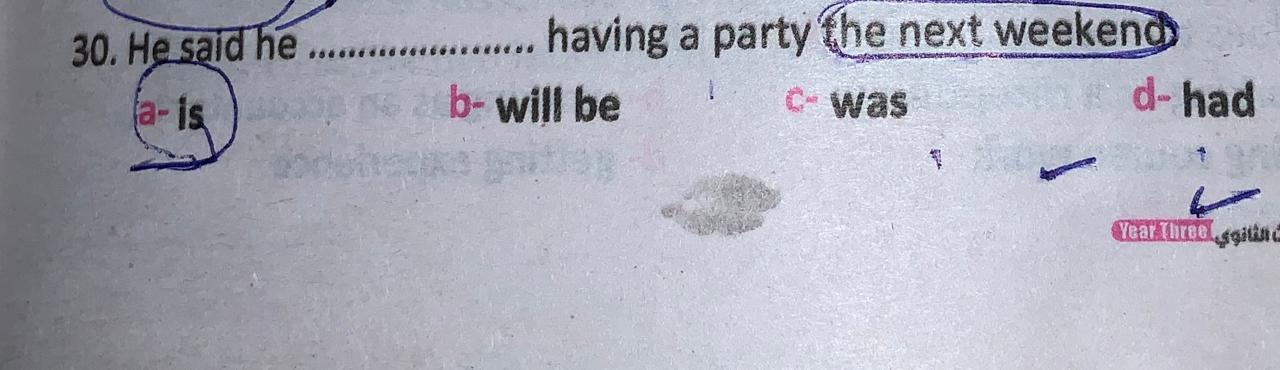 .....having a party (he next weekend d- had 30. He said he